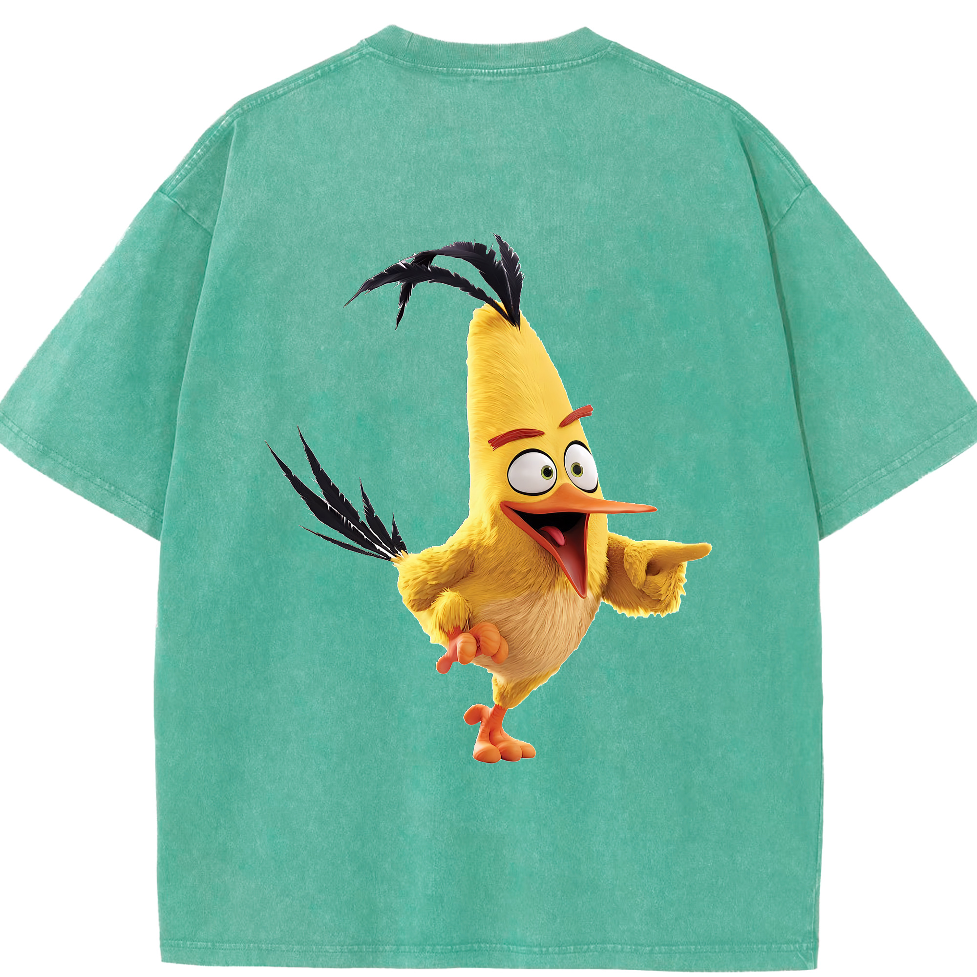（画像用） Angry Birds アングリーバード 綿100% ヴィンテージ風 半袖Tシャツ（背面プリント）